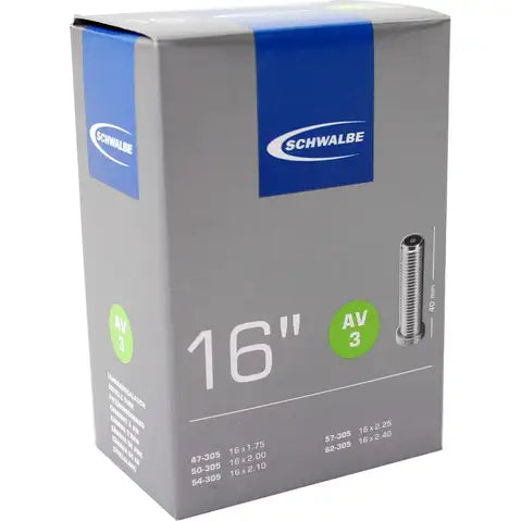 Schwalbe Chambre à air 16", Valve schrader, AV3, 16 x 1.75 - 2.40 av 40mm