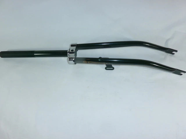 Fourche 26" Hollandais/ Ville, 1 pouce , cône, enjoliveur montés, pivot 25cm, filets12cm, couleur : Noir, Verte ou Grise