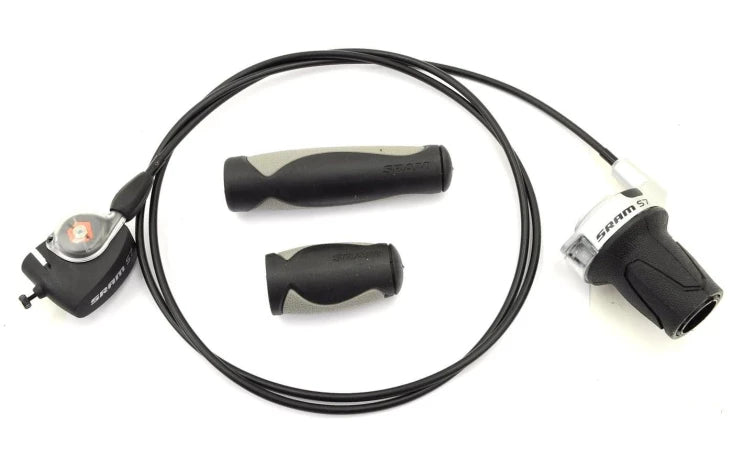 SRAM Manette P5 avec cable monté, click box et 2 poignée guidon, Occasion comme neuf, Déstockage