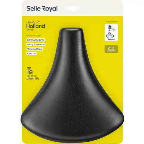 Selle Royal Holland Unitech Ville H/F, Noir, A ressort