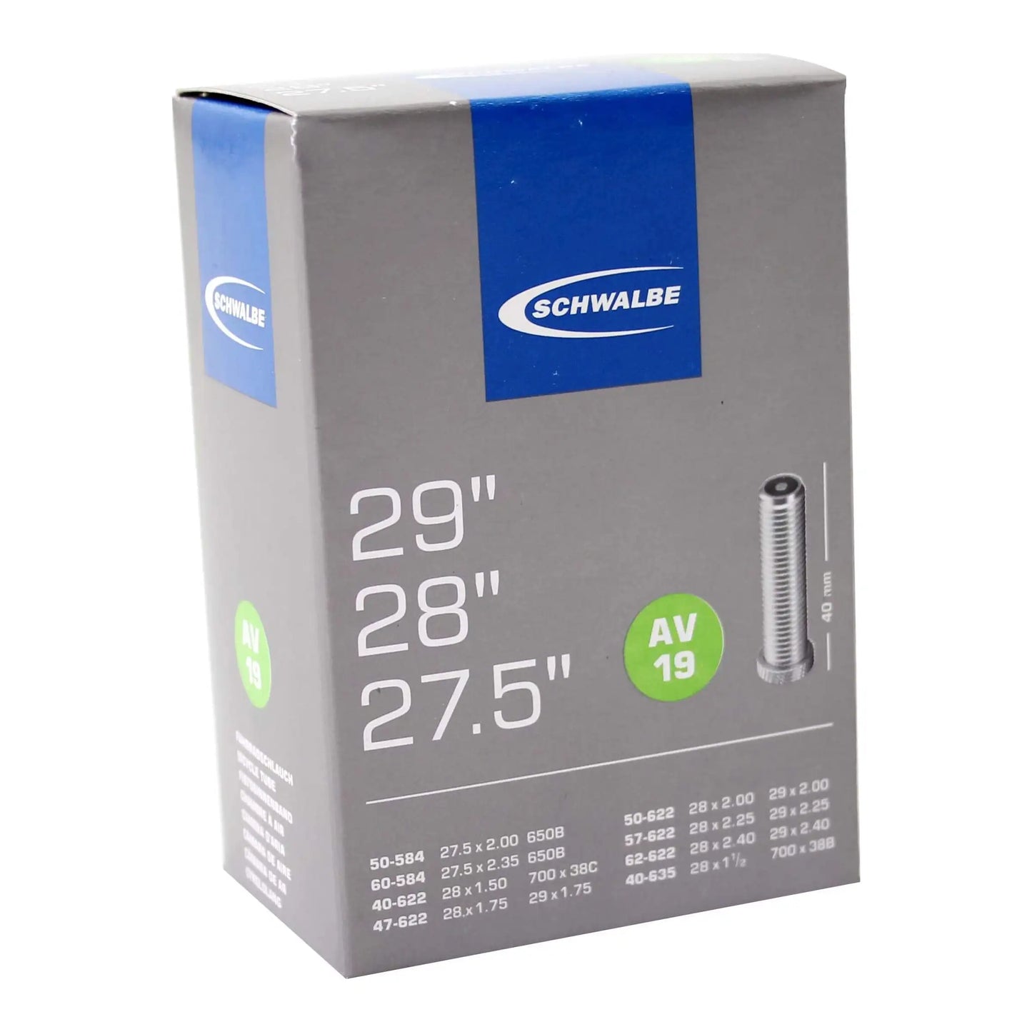 Schwalbe Chambre à air,  AV19 27.5 x 2.00 - 29 x 2.40 Valve Schrader 40mm