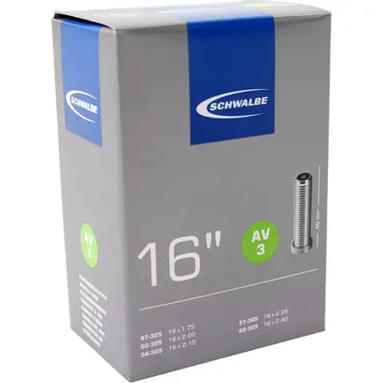 Schwalbe Chambre à air 16", Valve schrader, AV3,  16 x 1.75 - 2.40 av 40mm