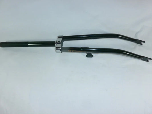 Fourche 26" Hollandais/ Ville, 1 pouce , cône, enjoliveur montés, pivot 25cm, filets12cm, couleur : Noir, Verte ou Grise