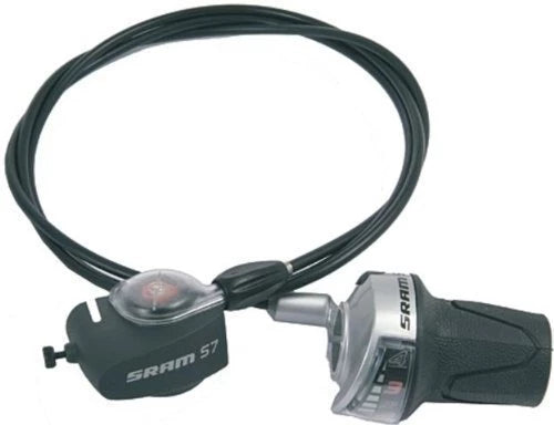 Sram- Manette de vitesses S7 avec câble Monté et click box. Occasion comme neuf.