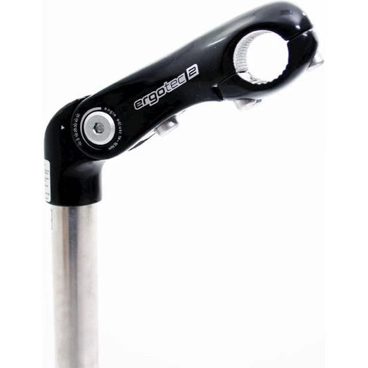 Ergotec potence Kobra Vario tube réglable 25,4 / 110 mm, potence 25.4, axe 30 cm, acier inoxydable / noir