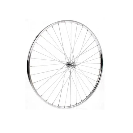 ROUE AVANT  28 X 1 3/8 (622-22), BERETTA, ACIER CHROMEE, AXE PLEIN, POUR VELO HOLLANDAIS