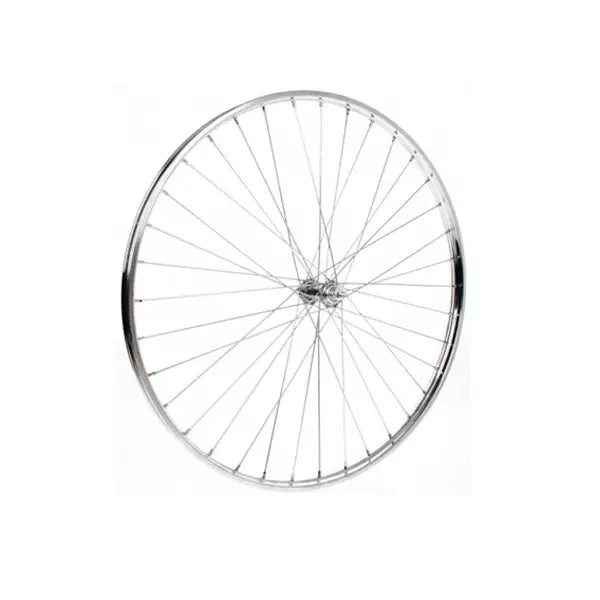ROUE AVANT  28 X 1 3/8 (622-22), BERETTA, ACIER CHROMEE, AXE PLEIN, POUR VELO HOLLANDAIS