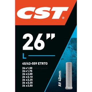 CST VTT 26" valve auto acvec contre écrou CST   VTT 26 x 1,75–1.90–2,30    47/57–559