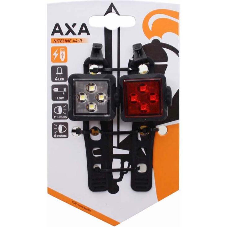 Axa NITELINE AV./ARR. 44-R 44-R  Réchargable USB  KIT  AVANT ET ARRIERE
